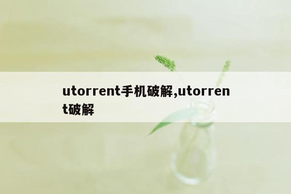 utorrent手机破解,utorrent破解