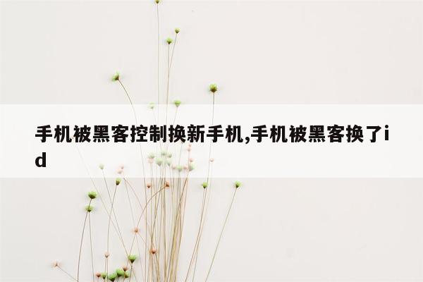 手机被黑客控制换新手机,手机被黑客换了id