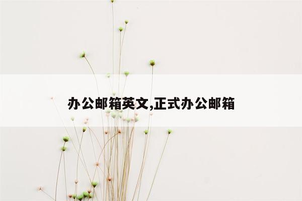 办公邮箱英文,正式办公邮箱