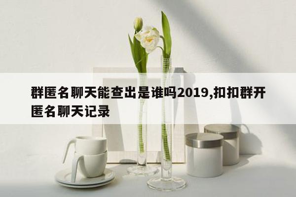 群匿名聊天能查出是谁吗2019,扣扣群开匿名聊天记录