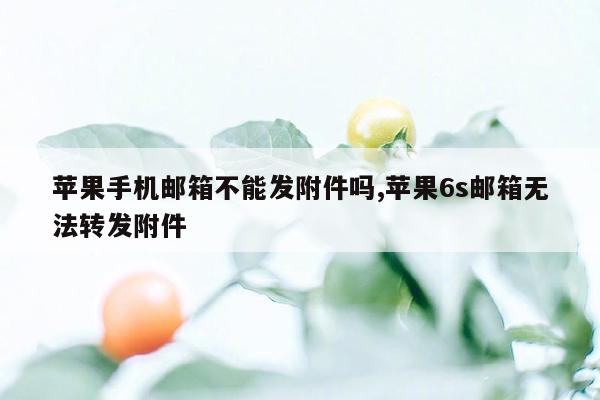 苹果手机邮箱不能发附件吗,苹果6s邮箱无法转发附件